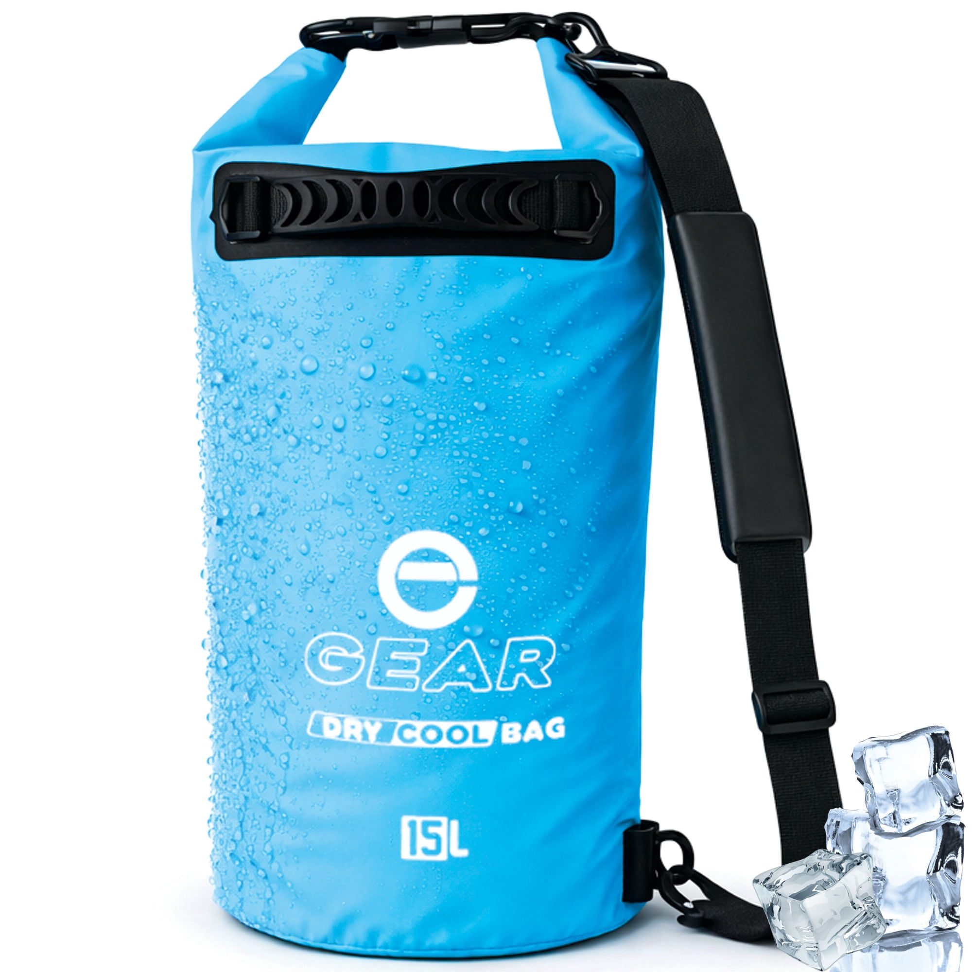 Enthusiast Gear Dry Bag Cooler - Roll Top, Insulated, Leak Proof, Collapsible, Waterproof - 15L