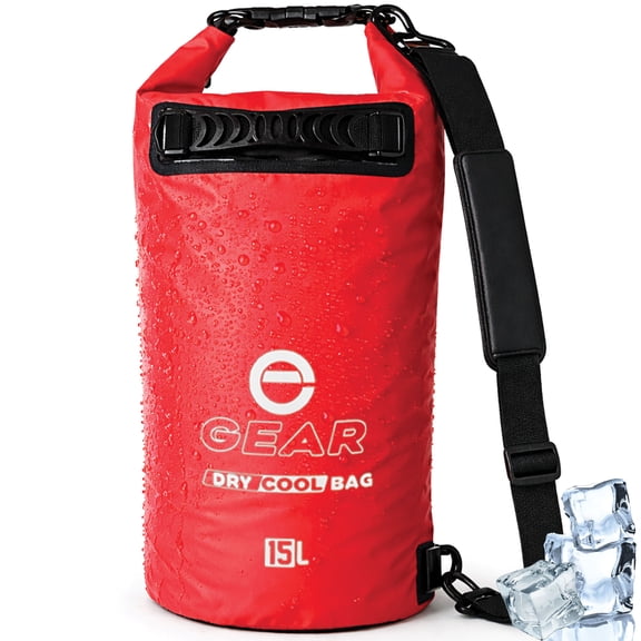 Enthusiast Gear Dry Bag Cooler - Roll Top, Insulated, Leak Proof, Collapsible, Waterproof - 15L