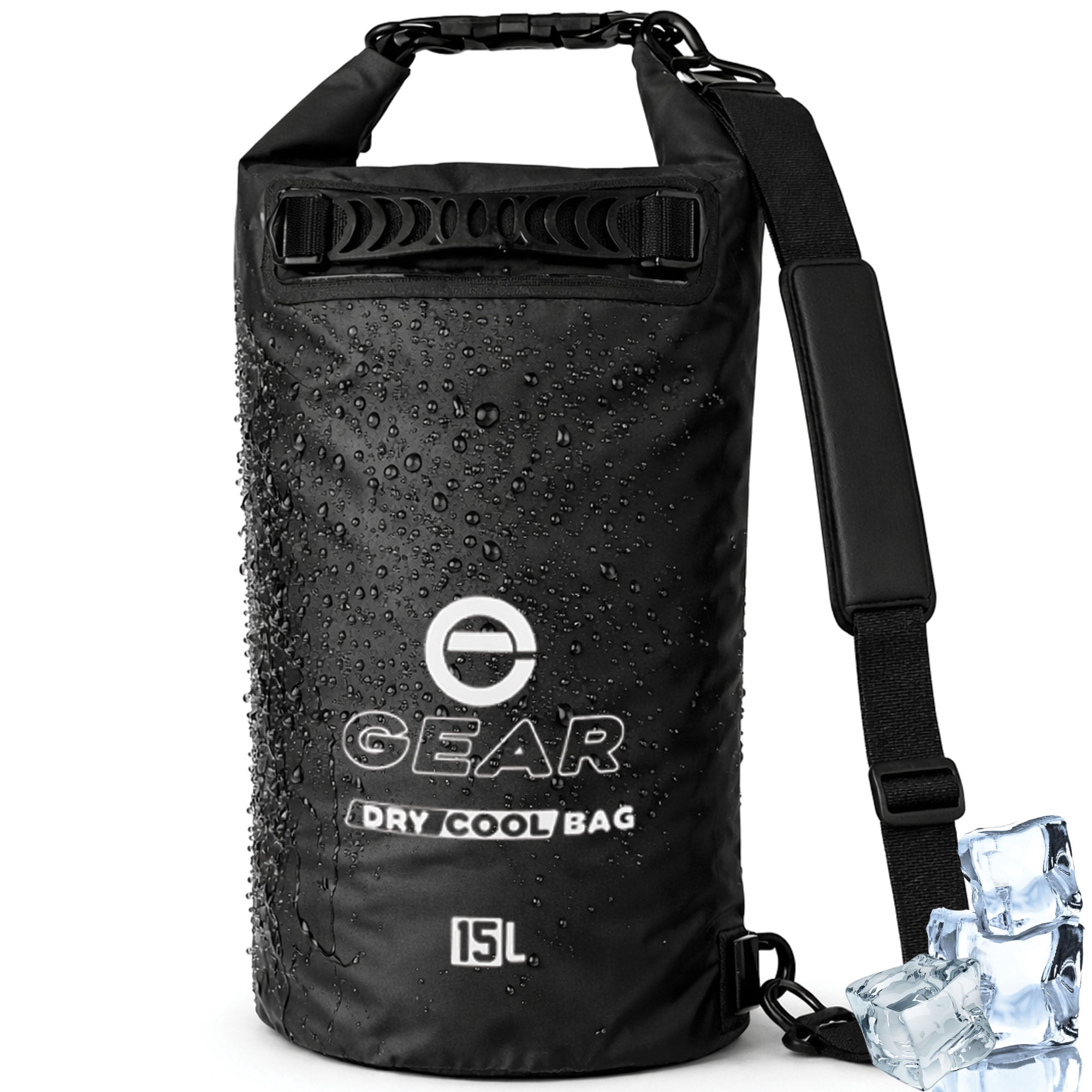 Enthusiast Gear Dry Bag Cooler - Roll Top, Insulated, Leak Proof, Collapsible, Waterproof - 15L