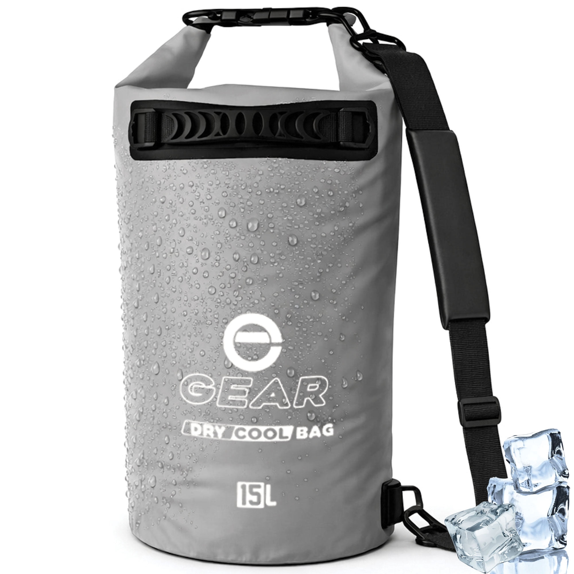 Enthusiast Gear Dry Bag Cooler - Roll Top, Insulated, Leak Proof, Collapsible, Waterproof - 15L