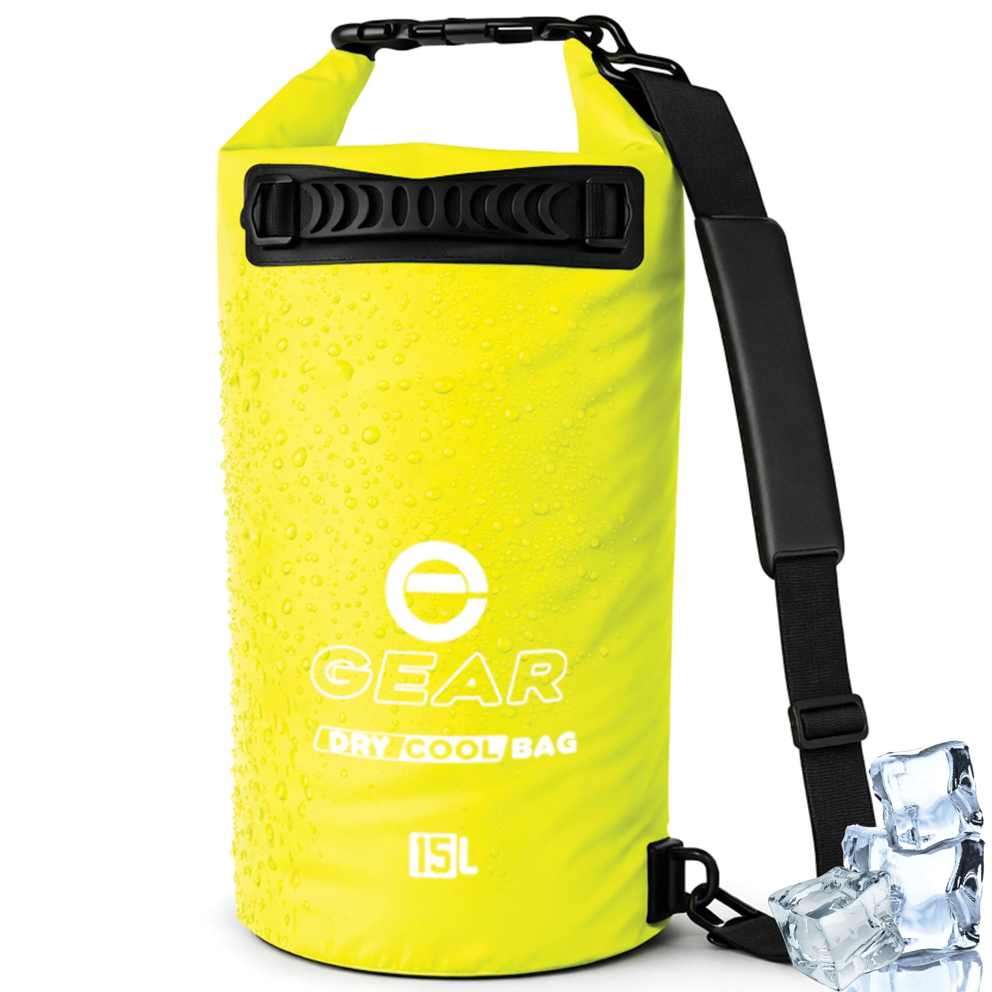 Enthusiast Gear Dry Bag Cooler - Roll Top, Insulated, Leak Proof, Collapsible, Waterproof - 15L