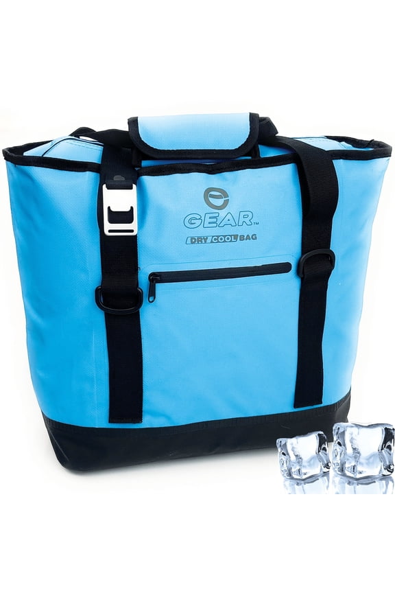 Dry Bag Cooler Tote Collapsible Insulated with Side Pocket Holds 20 Cans Blue 20L