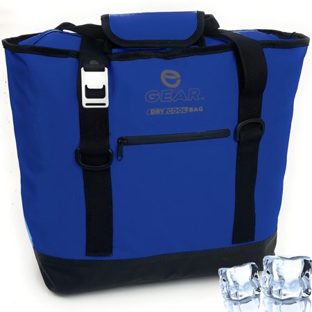 Enthusiast Gear Dry Bag Cooler Tote Collapsible Insulated with Side Pocket Holds 20 Cans Dark Blue 20L