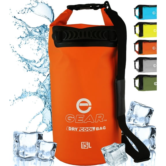 Enthusiast Gear Lightweight Waterproof Dry Bag, Tarpaulin Orange, 15 L