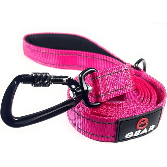 Enthusiast Gear Nylon Dog Leash with Locking Carabiner for Large and Medium Breeds – Heavy Duty – 4 ft or 6 ft Long