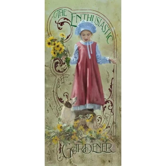 Enthusiastic Gardener by Brent Flory Canvas Giclee - Limited Edition - Signed & Numbered 500 - 18x36 - 1 Unit per pack