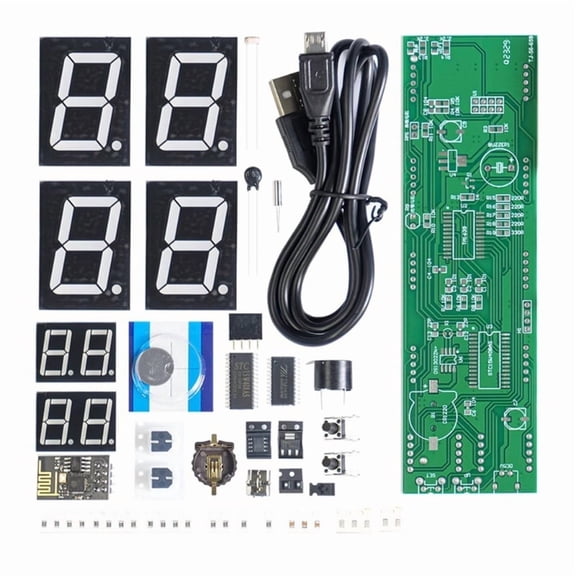 Enthusiasts 8 Digit Digital Clock set with Temperature Display & ESP8266 Connection Controlled ESP8266 Clock set