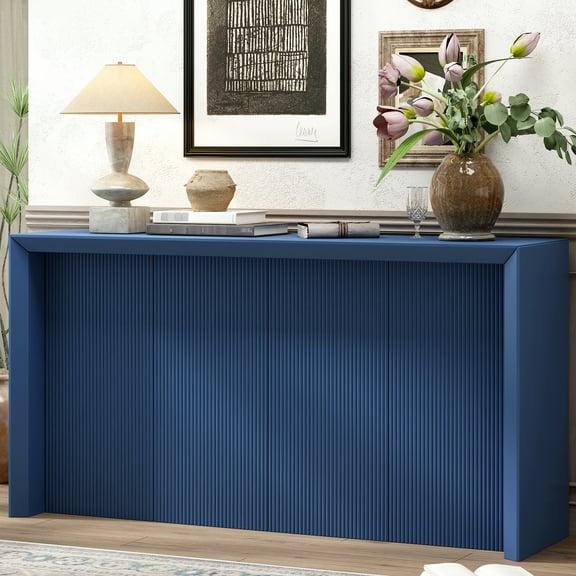 Enticing Veneer Table With Wavy Elegance For Entryway And Home Versatile Unique Design Decor