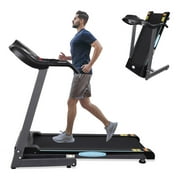 Entil 2.5 HP Electric Folding Treadmill, 15 Preset Exercise Programs, 2-5 Degrees Ascension Angle, 12% automatic incline, Multi-functional LCD Display, 220lb Weight Capacity