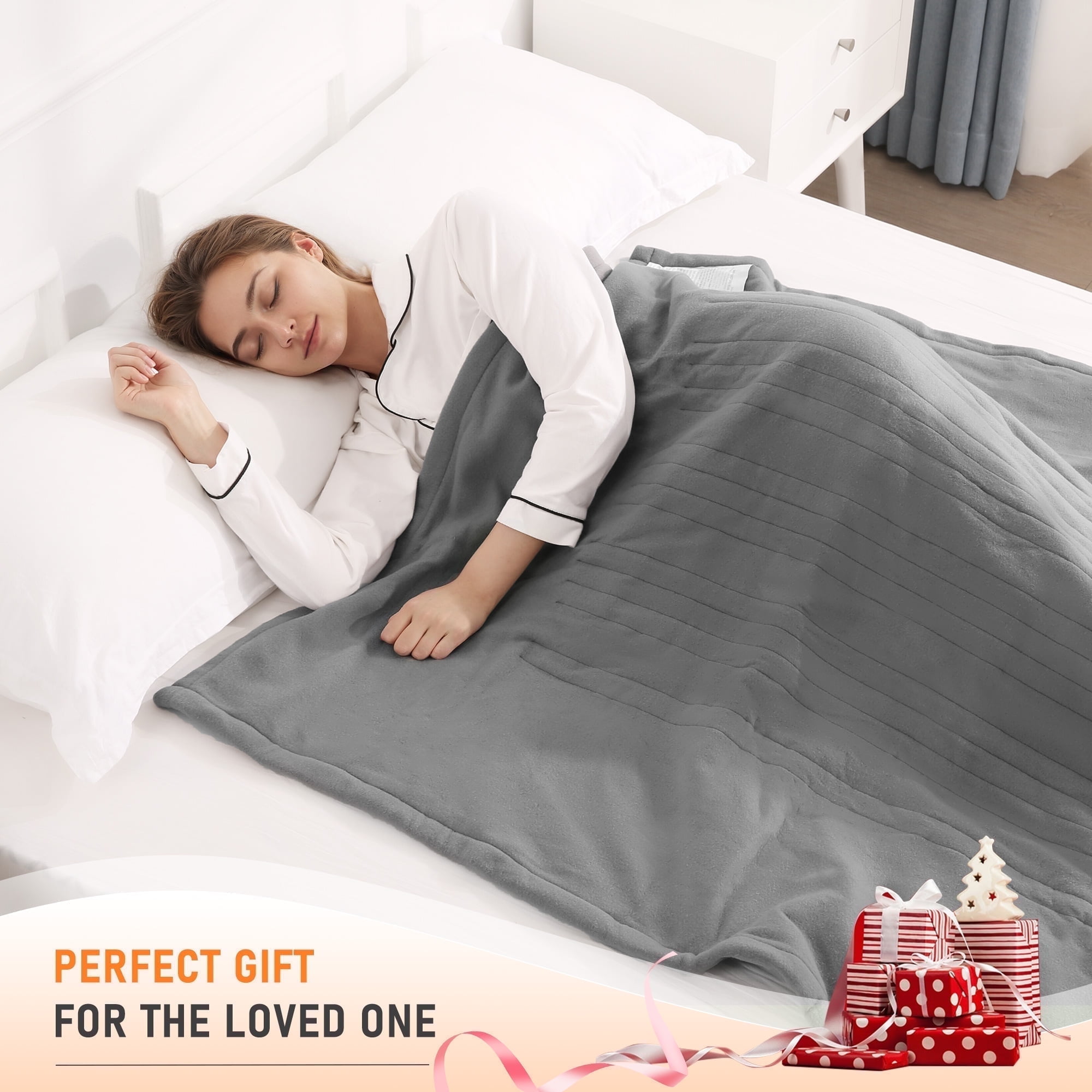 GASKY  Electric Blanket 50x60 Inches 4 Hour Auto Disconnect 6 Heat Settings Machine Washable
