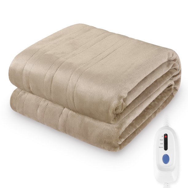 Entil Electric Heated Blanket 72" x 84" Full Size with 10H Autooff & 4 Heating Levels, Deluxe