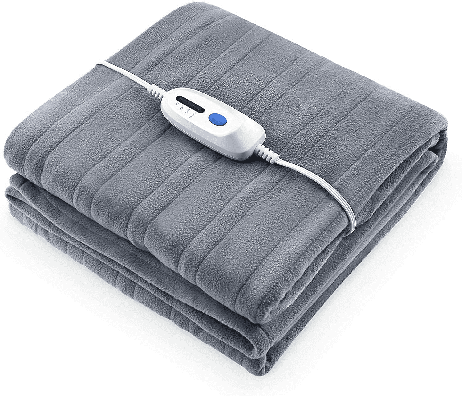 Entil Electric Heated Blanket 77" x 84" Full Size with 10H Auto-off & 4 Heating Levels, Polar Fleece, Gray - image 1 of 8