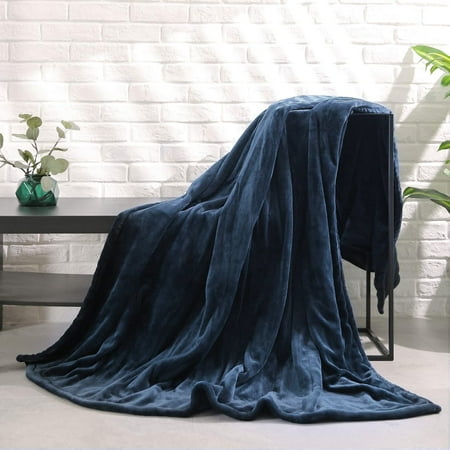 Entil Electric Heated Blanket Twin Size with 4 Heating Levels & 10H Auto-off Timer, Machine Washable, Blue