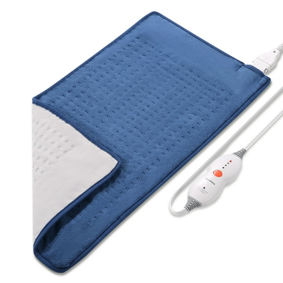 Entil Heating Pad for Back Fatigue & Cramps, 4 Heating Levels & 2H Auto-off, Large Size 12" x 24" Blue Warming Pad
