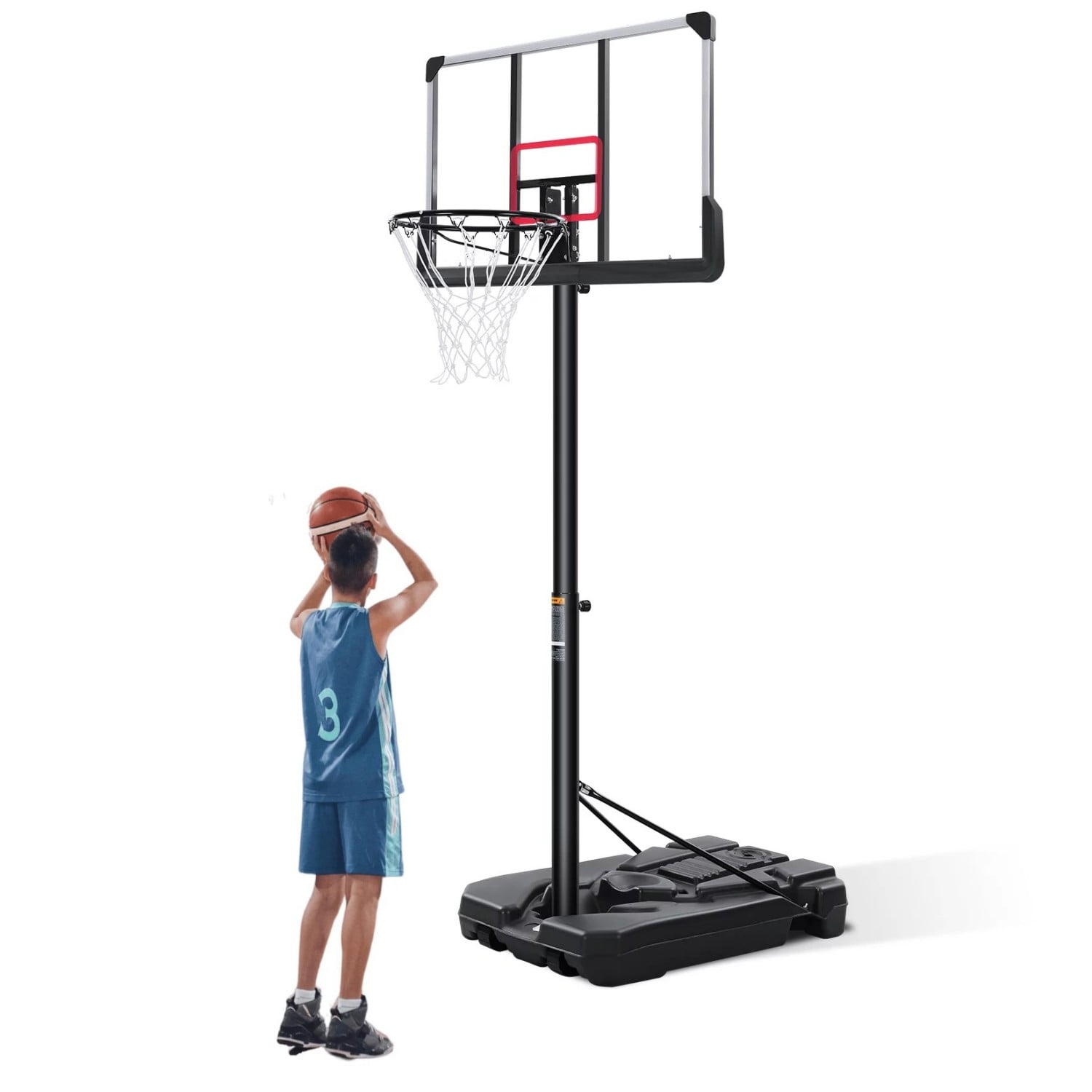 Entil Portable Basketball Hoop Outdoor/Indoor, with 44" PC Backboard