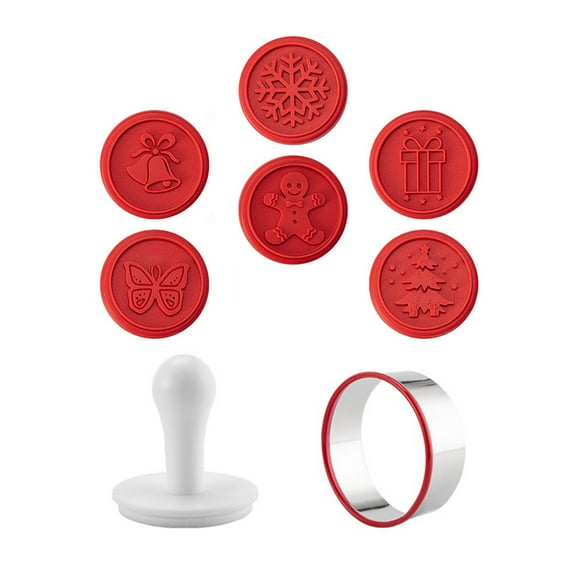 Raindrops 1 Set Christmas Cookie Seal Hand Press DIY Baking Molds Biscuit Cutters