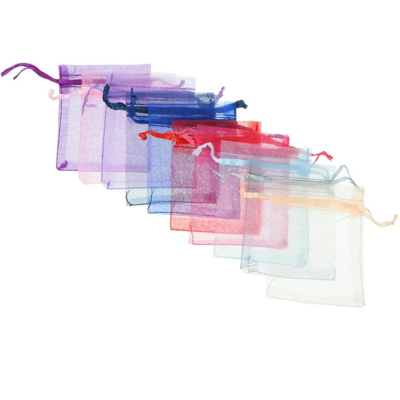 Raindrops 100Pcs Mini Mesh Bags Assorted Color Reusable for Jewelry Storage