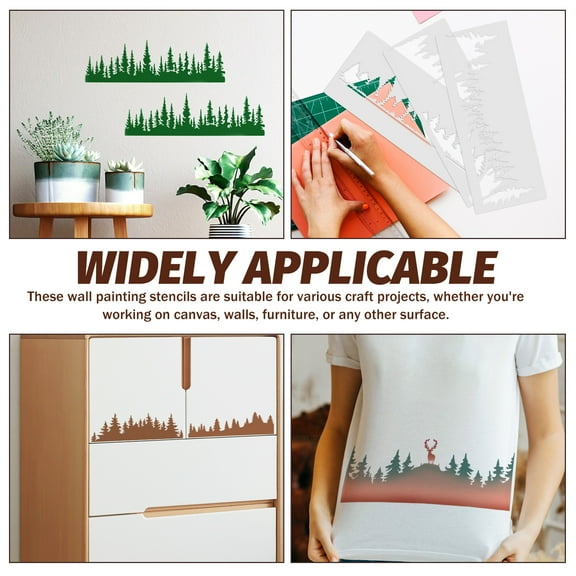 10pcs Christmas Tree Stencils for Wall Painting Tree Pattern Stencils Painting Templates Graffiti Templates Craft Stencils