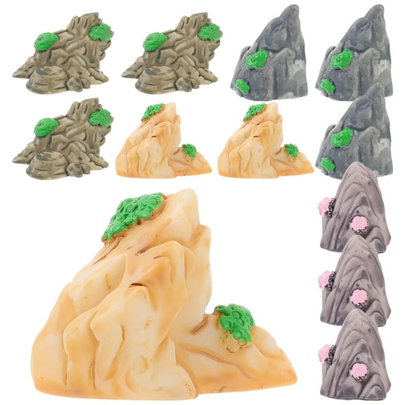 Entireivity 12pcs Miniature Mountain Models Micro-landscape Mountain Statue Landscape Models