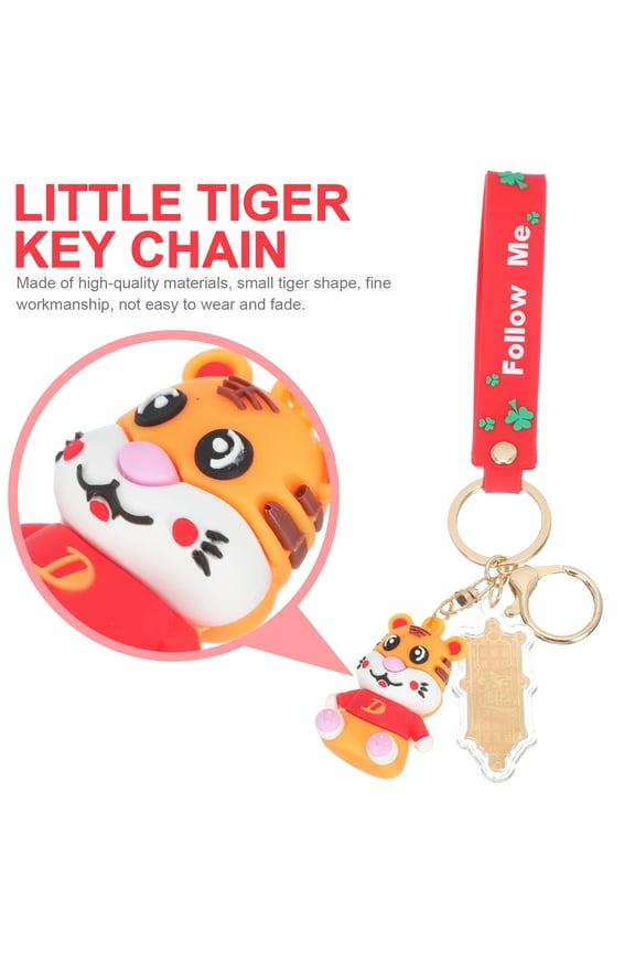 1Pc Cartoon Tiger Keychain Q-version Tiger Pendant Tiger Key Chain for Bag