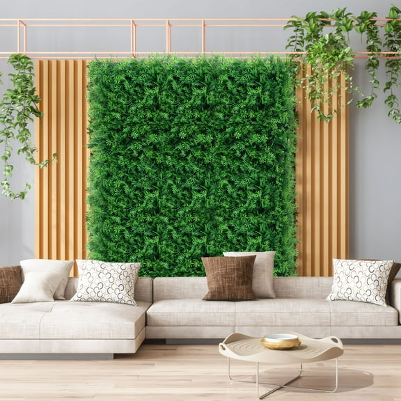 Raindrops Artificial Grass Wall Panel Plastic 1Set 23.6x15.7x2.0In