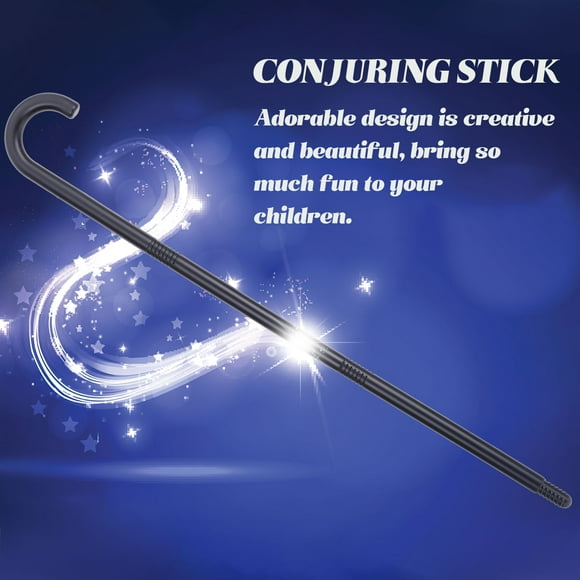 Raindrops 2Pcs Black Plastic Magician Crutch Stick for Spell Casting Performance Props 34.6x4.3x1in