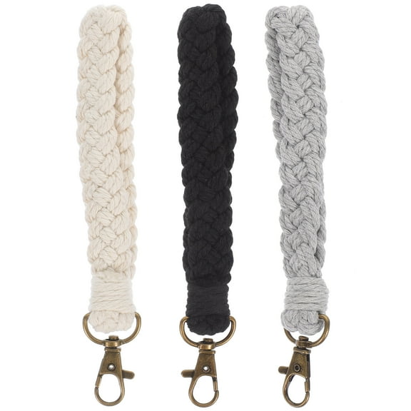 Entireivity 3pcs Women Key Chains Wristlet Keychain Pendant Weaving Purse Hanging Charms