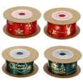 thumbnail image 1 of Raindrops Crafting Polyester Ribbons Red and Green for Craft Enthusiasts 4 Rolls 25mm Width, 1 of 8