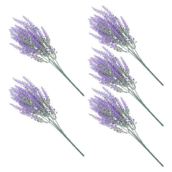 Entireivity 5Pcs Simulation Lavenders Vase Decorations Plastic Plants Fake Flower Bouquets