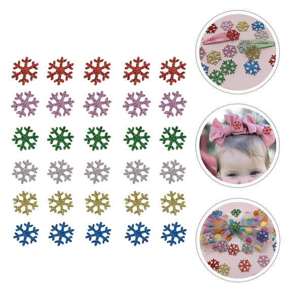 Entireivity 60pcs DIY Glitter Snowflake Patch Christmas Cloth Applique Handcraft Accessories