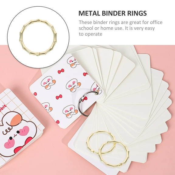 Entireivity 7Pcs Book Binding Rings Loose Leaf Binder Circle Single Binder Ring Metal Binder Rings
