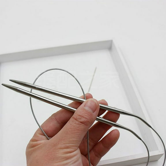 Entireivity 84CM Professional Stainless Steel Tube Circular Knitting Needles Crochet Needles Size for Sweater Woven - NO.11 (Silver)