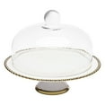 thumbnail image 1 of Entireivity Ceramic Cake Stand with Glass Dome Lid Wedding Cake Display Cheese Platter Cupcake Server Dessert Plate, 1 of 1