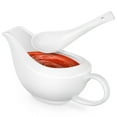 thumbnail image 1 of Raindrops Ceramic Gravy Boat Set 2pcs Gravy Bowl and Dipping Sauce Cup with Ladle Serving Dishes, 1 of 7