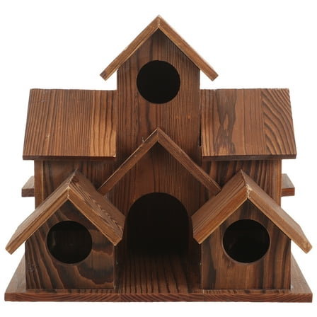 Entireivity Wooden Bird House Outside Hanging Bird House Backyard Courtyard Decorative Bird House