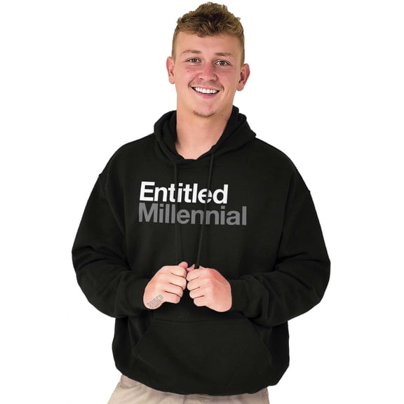 Entitled Millennial Funny Sarcastic Unisex Plus Fleece Graphic Hoodie Brisco Brands 2X