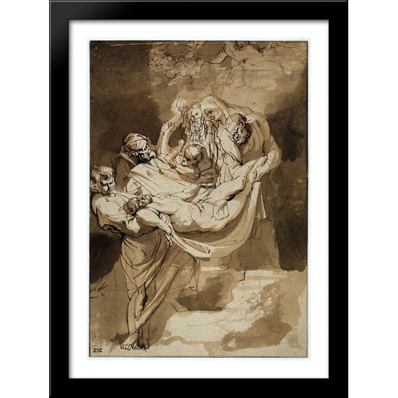 Entombment 28x40 Large Black Wood Framed Print Art by Peter Paul Rubens
