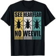 thumbnail image 1 of Entomologists shirt See Hear Fear No Weevil Entomology Bug T-ShirtMen's and women's gift, black and white T-shirt, size: Extra large S-4XL, 1 of 4