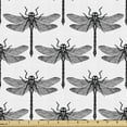 thumbnail image 1 of Ambesonne Entomology Fabric by the Yard Upholstery, Monochrome Dragonflies, 5 Yards, Charcoal Grey and White, 1 of 4