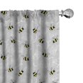 thumbnail image 1 of Entomology Window Curtains, Print of Bumblebee Buzzing Around Orchids, Lightweight Decor 2-Panel Set with Rod Pocket, Pair of - 28"x95", Yellow Charcoal Grey, by Ambesonne, 1 of 5