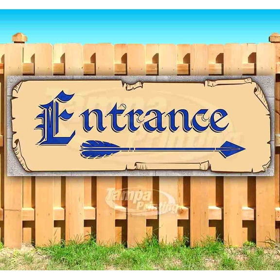 Entrance Arrow 13 oz Vinyl Banner With Metal Grommets