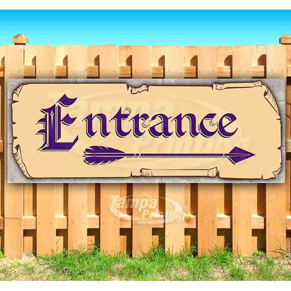 Entrance Arrow 13 oz Vinyl Banner With Metal Grommets