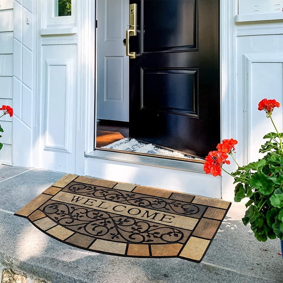 Entrance Door Mat Large 24 x 36 Inch Entry Way Doormat Front Door Rugs Outdoors Heavy Duty Welcome Mat, Non Slip Rubber Back Low for Garage, , High Traffic Area, Vine