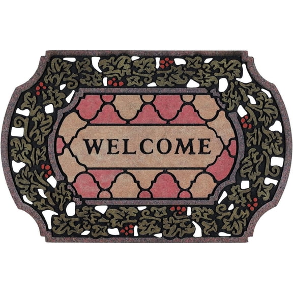 Entrance Door Mat Large 24 x 36 Inch Entry Way Doormat Front Door Rugs Outdoors Heavy Duty Welcome Mat Non Slip Rubber Back Low Profile for Garage, Patio, High Traffic Area, Coffee