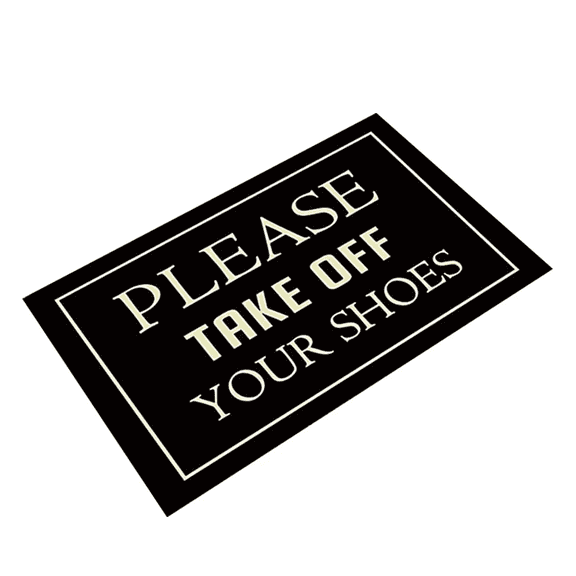 Entrance Door Mat Please Take Off Your Shoes Funny Quote Low Profile Non-Slip Rug Carpet for Indoor Outdoor Entryway Bathroom Floor 15.7x23.6 Inch