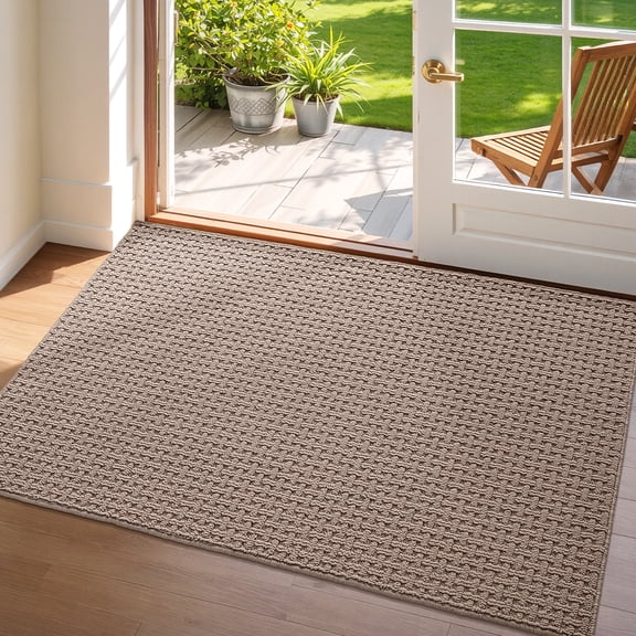 Entrance Door Mat, Woven Pattern Interior Doormats, Carpet, TPR Non-Slip Bottom, Washable, No Door Jam, Water Absorbent, For Bedroom, Corridor, Doorway, Home Decor