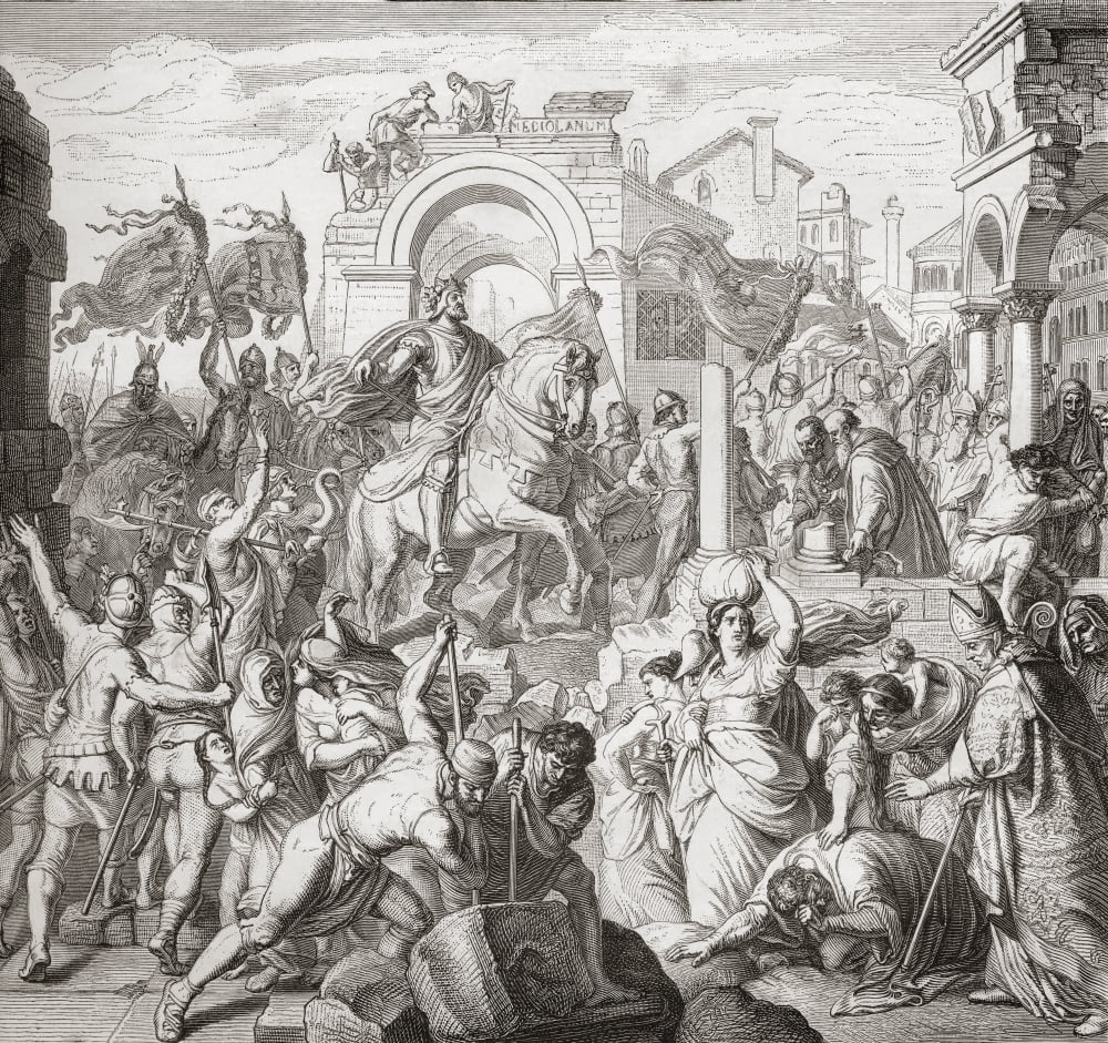 The Entrance Of Frederick I Barbarossa Into Milan Italy In 1158 Accompanied By Henry The Lion And His Saxon Troops Frederick I Barbarossa 1122 Canvas Art - Ken Welsh Design Pics (32 x 30)