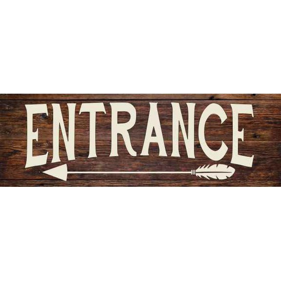 Entrance Left Arrow Restaurant Bar Rustic Looking Wood Sign Wall Décor Gift 6 x 18 Wood Sign B3-06180028072