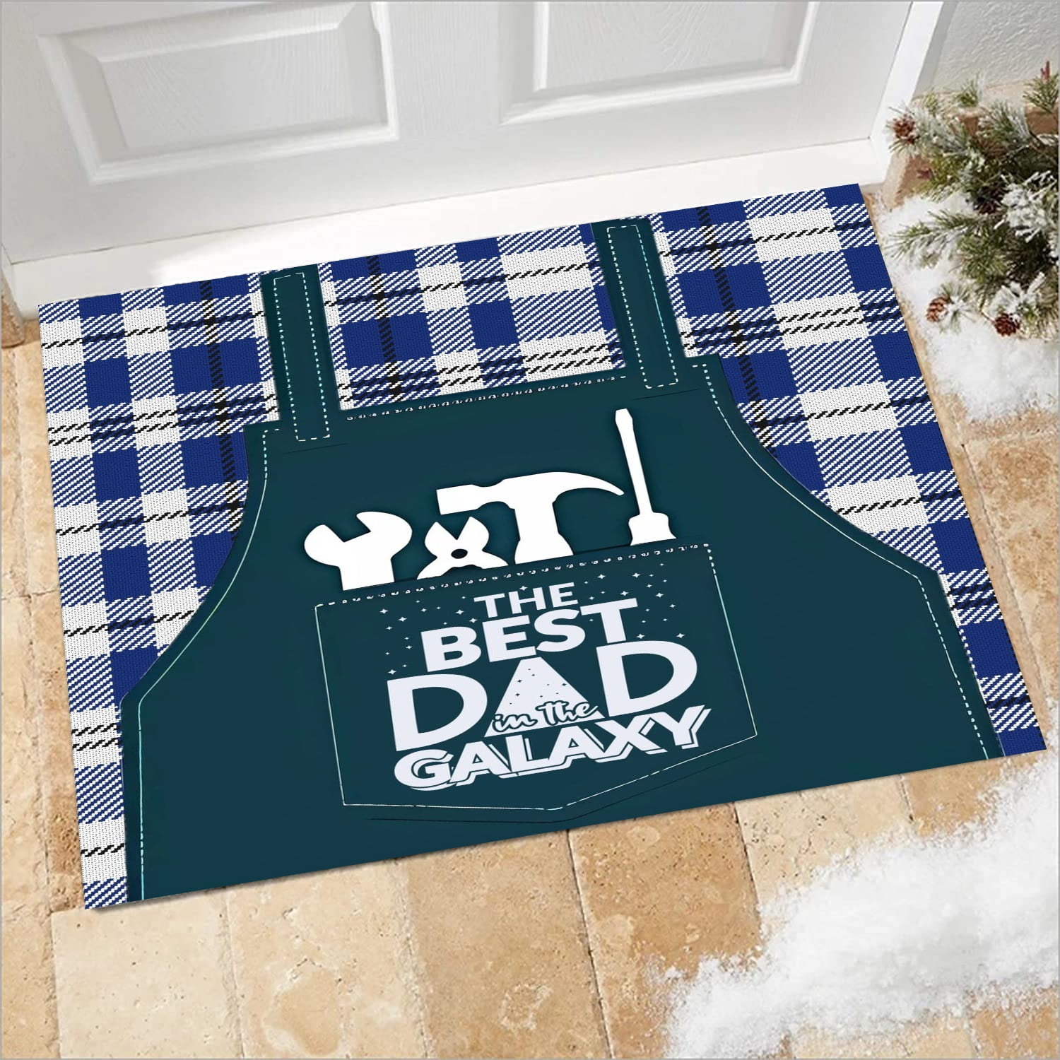 Entrance Mat Best Dad Ever Doormat with Heavy Duty Backing Snow Doormat