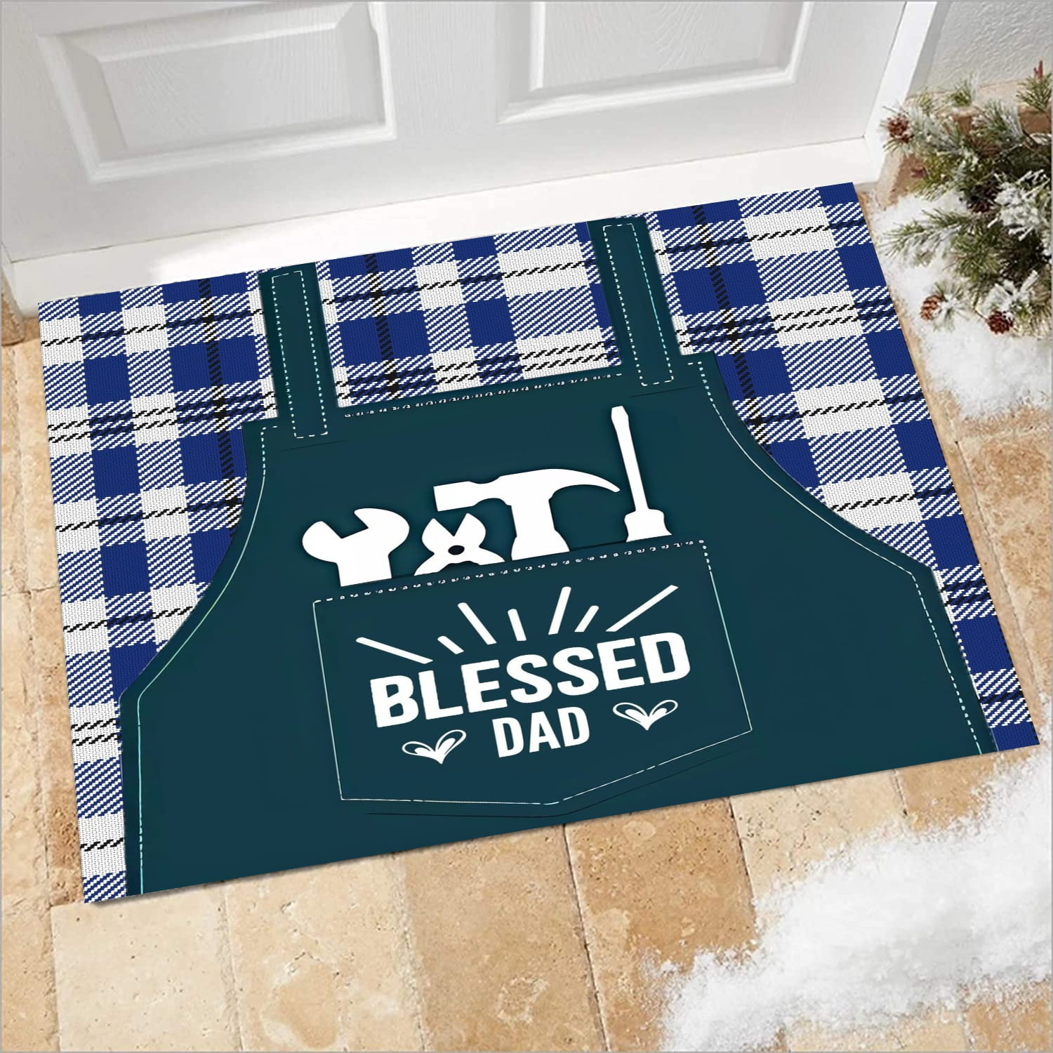 Entrance Mat Best Dad Ever Doormat with Heavy Duty Backing Doormat